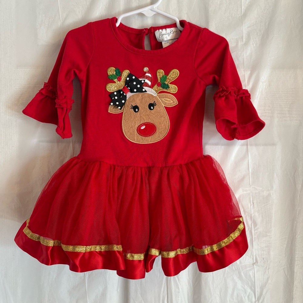 Christmas Clothing Lot Girls Size 18-24 Months Dress Pajamas Fair Isle Sweater